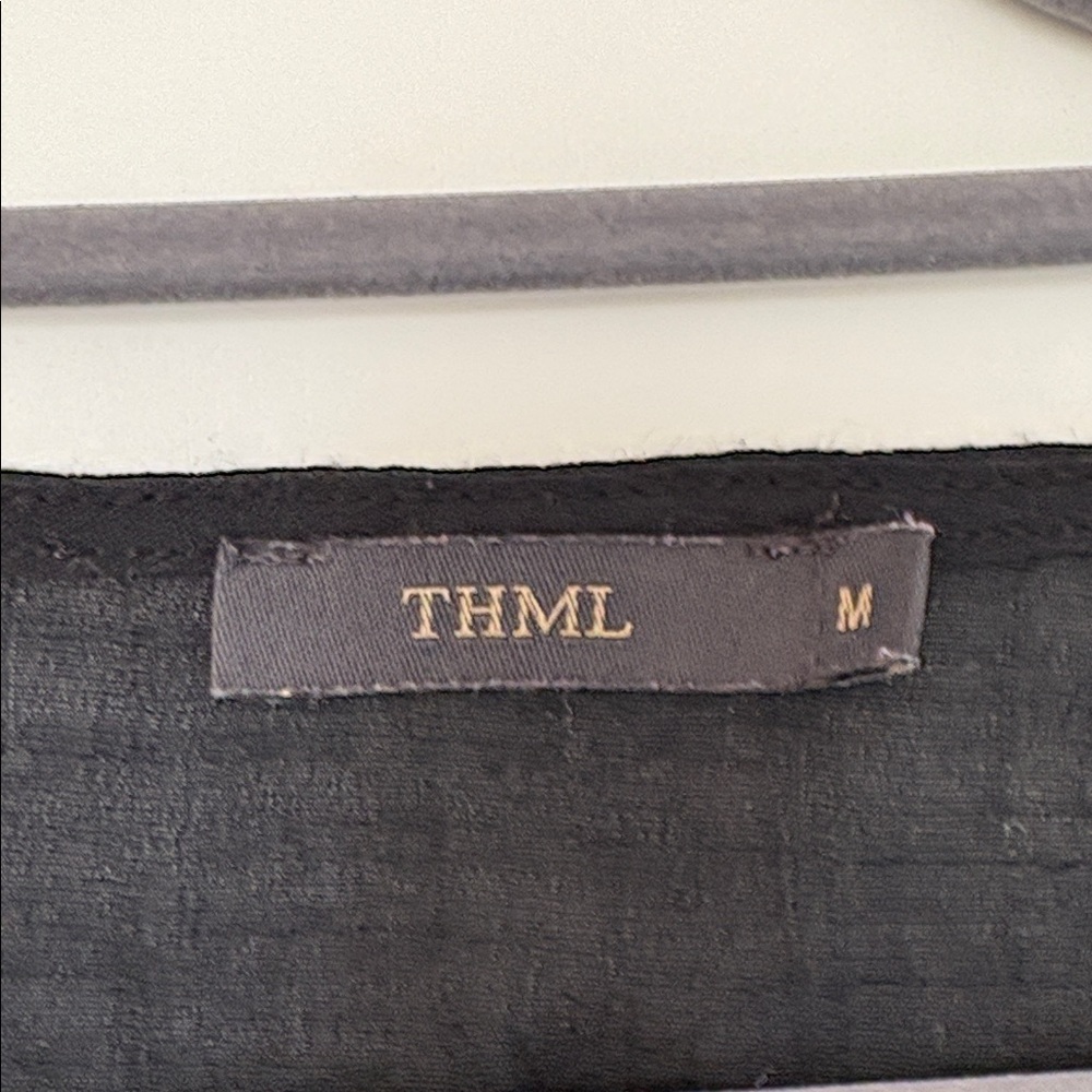 THML Black /Gold Embroidered Blouse M EUC - Picture 2 of 7